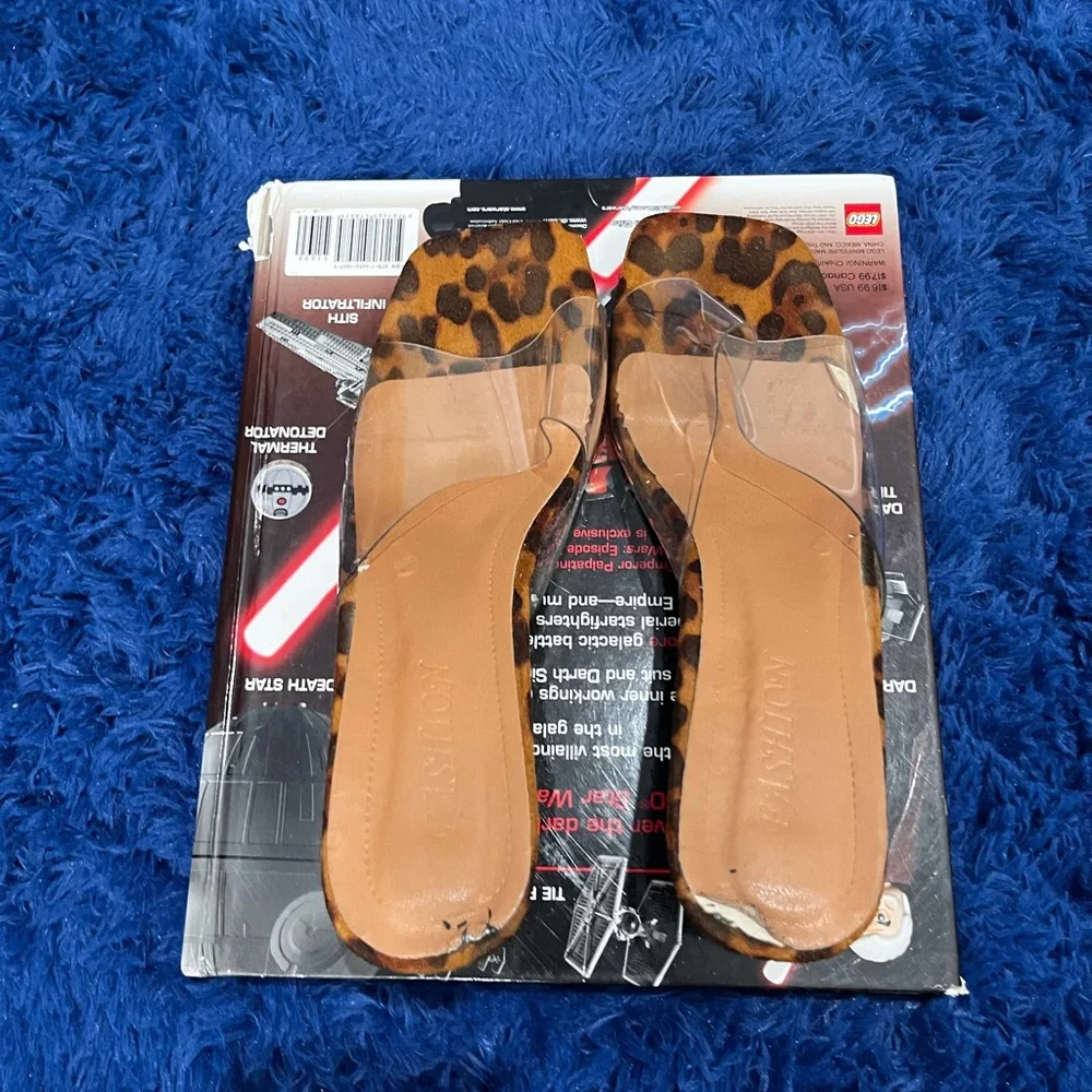 Leopard Print Clear Strap Heels - Picture 7 of 11